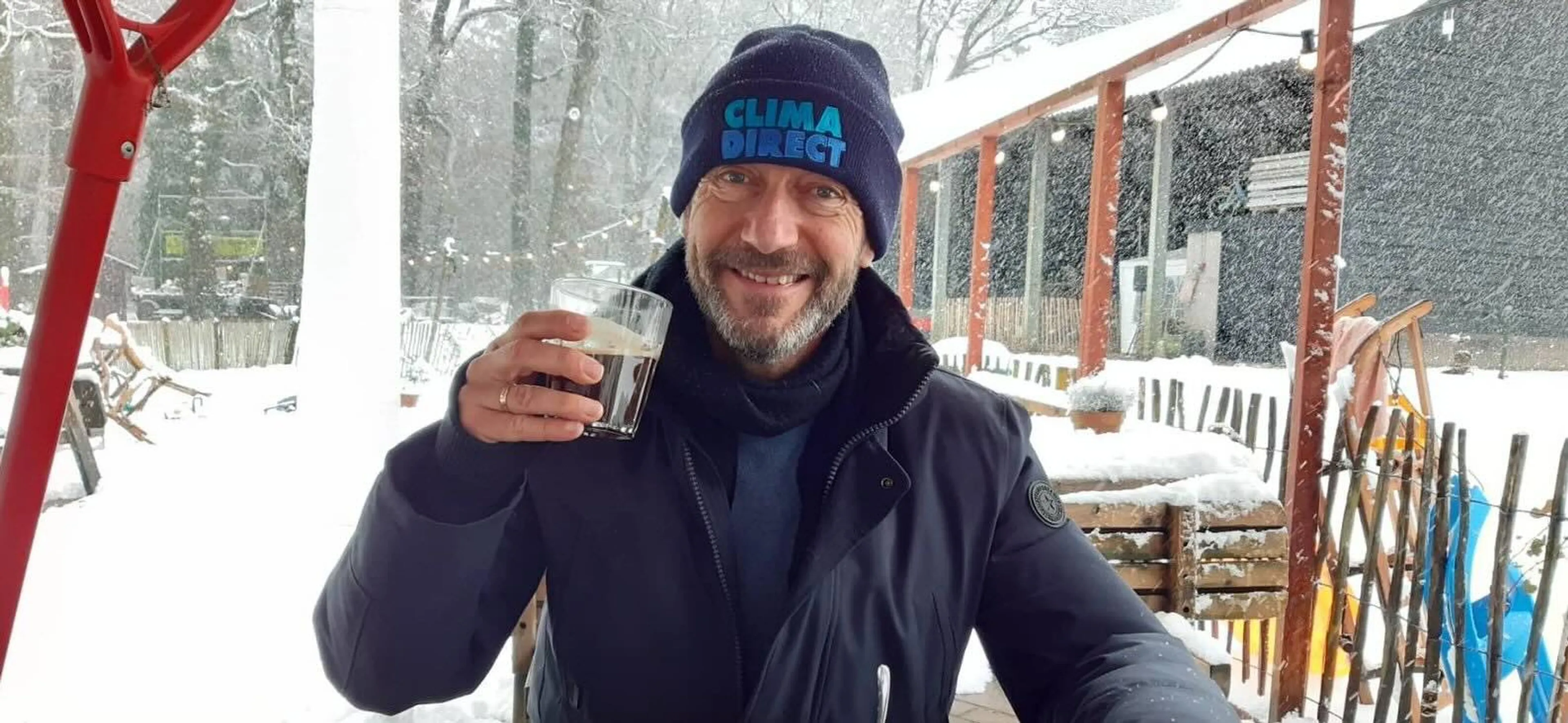 Reiner van den Berg in de sneeuw