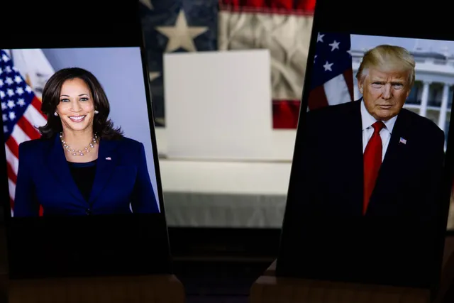 Kamala Harris en Trump.