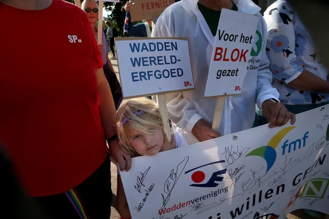 Gasboringen onder Waddenzee, protest Ternaard.